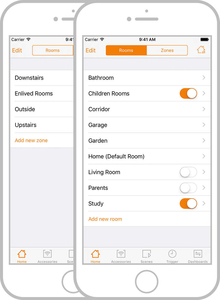 Room and zones screenshot
